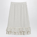Valentino Ivory polka-dot skirt with ruffles