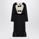 Valentino Black midi wool dress with bows