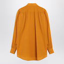 Camisa amarela ocre Valentino com miçangas e renda
