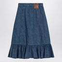 Saia midi jeans azul Valentino