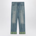Valentino Faded blue jeans with jacquard background