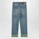 Valentino Faded blue jeans with jacquard background