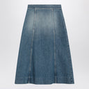 Valentino Washed denim midi skirt