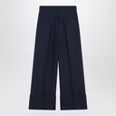 Pantalones Valentino índigo de lana y seda