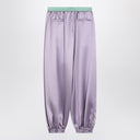Pantalones anchos de seda lila Valentino