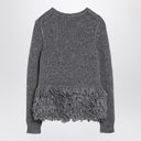 Stella McCartney Grey wool sweater with feather insert