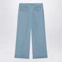 Джинсы Valentino Light blue широкие с отворотом
