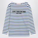 Camiseta color marfil con rayas azules Chez Valentino