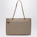 Valentino Garavani Large Viva Superstar Bag in Natural/Spice Canvas