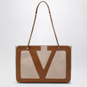 Valentino Garavani Medium Viva Superstar bag in natural/spice canvas