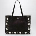 Valentino Garavani Medium Nellcôte Tote in Brown Suede