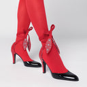 Valentino Garavani décolleté negro y rojo Foliefoliage