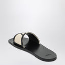 Valentino Garavani Viva Superstar sandália slide de lona preta