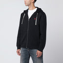 Sudadera con cremallera de algodón cepillado negra Polo Ralph Lauren