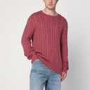 Polo Ralph Lauren Pullover aus Baumwolle in Pflaumensaftfarbe mit Zopfmuster