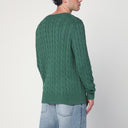 Polo Ralph Lauren grüner Baumwollpullover mit Zopfmuster