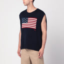 Polo Ralph Lauren marineblaue Weste mit Flagge Big-Fit