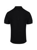 Schwarzes Baumwoll-Poloshirt mit Kragen