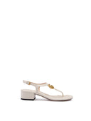 Mystic White Nappa Charlotte Leather Sandals Gucci