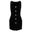 Black Wool Women Dress Balmain