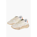 Fabric and Leather Sneakers with Injected Sole
