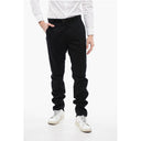 4-Pocketed Wool Blend Pants with Satin Details