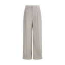 White Viscose Casual Pants