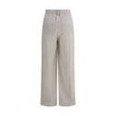 White Viscose Casual Pants
