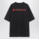 Faded black Balenciaga Back Medium Fit T-shirt