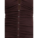 Brown Viscose Casual Dress
