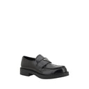 Schwarze Gummiplattform-Loafer