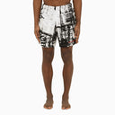 Shorts de banho com estampa abstrata Alexander McQueen com logo