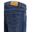 Blaue Baumwoll-Jeans mit geradem Bein