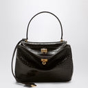 Bolso pequeño Rodeo de Balenciaga en piel marrón con efecto cocodrilo