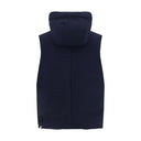 Blue Polyester Sleveless Jacket