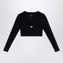 Balenciaga Black Activewear top in matt nylon blend