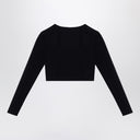 Balenciaga Black Activewear top in matt nylon blend