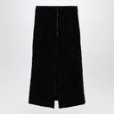 Falda midi de tweed negra Balenciaga