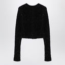 Balenciaga Black cotton blend tweed cropped cardigan
