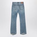 Jeans azul claro Balenciaga com barra desgastada