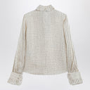 Valentino Light beige silk-blend shirt with ruffles