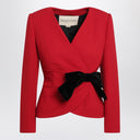 Chaqueta de lana roja Valentino con lazo