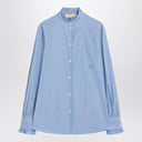 Camisa de algodón a rayas azul claro de Valentino