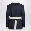 Valentino Blue/ivory jacket with belt