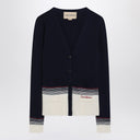 Cardigan with Chez Valentino embroidery in wool