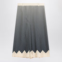 Falda de seda azul/marfil Valentino