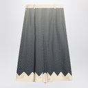 Valentino Blue/ivory silk skirt