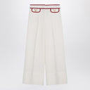 Брюки Valentino цвета слоновой кости с золотым V