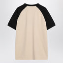 Butter/schwarzes T-Shirt mit Chez Valentino Aufdruck