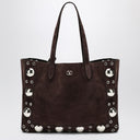 Valentino Garavani Medium Nellcôte Tote in Dark Brown Suede